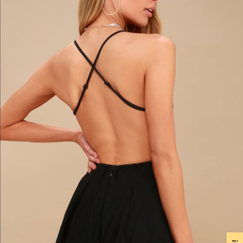 LuLus Backless Black Romper✨